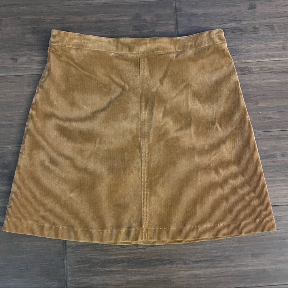 Forever 21 Corduroy Tan Mini Skirt Size Small Zipper Back